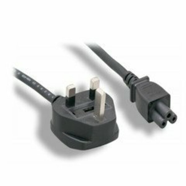 Swe-Tech 3C England / UK Notebook/Laptop Power Cord with Fuse, BS 1363 to C5, Polarized, VDE Approved, 6 foot FWT10W1-25406